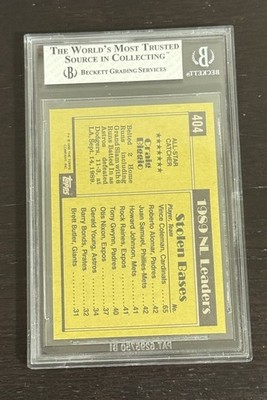 1990 Topps #404 Craig Biggio BGS 8 PARTIAL BLACKLESS ERROR Graded