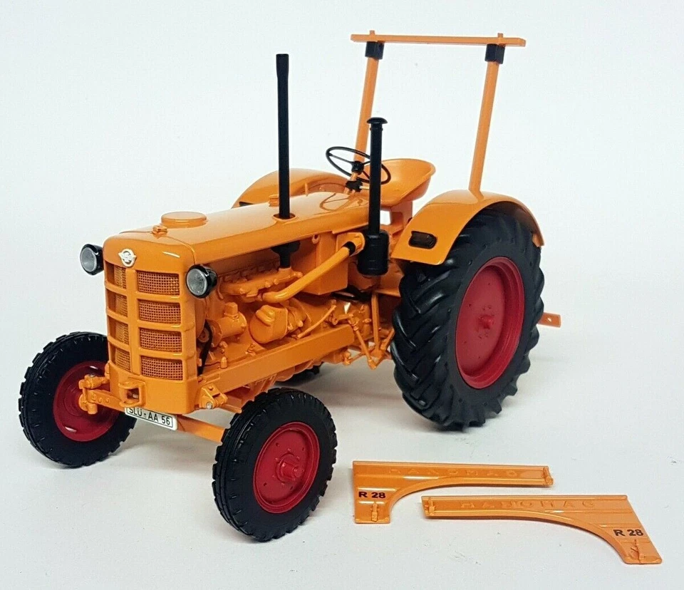 Minichamps 1/18 Hanomag R28 Tractor 1953 Orange Diecast Model Farm - Image 3 of 4