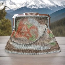 Whiting and Davis Vintage Metal Mesh Purse with Chain Strap