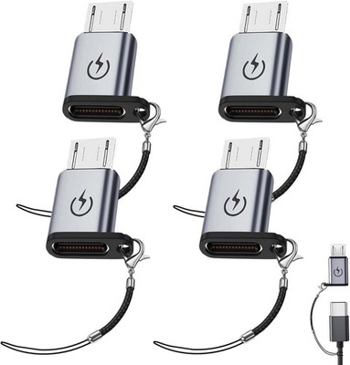 USB C to Micro USB Adapter (4-Pack), USB C Female to Micro USB Male Adapter,