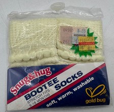 NOS Vintage Snug Hug Baby Bootie Socks 9 18 Months Goldbug Korea 1983