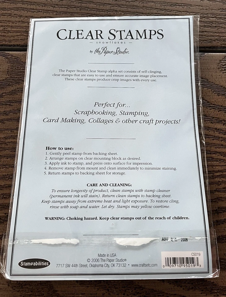 Juego de estampillas acrílicas The Paper Studio copos de nieve Navidad Foto 2 de 2
