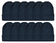 24pc Black Winter Beanies in Bulk for Adults/Kids, Homeless Outreach