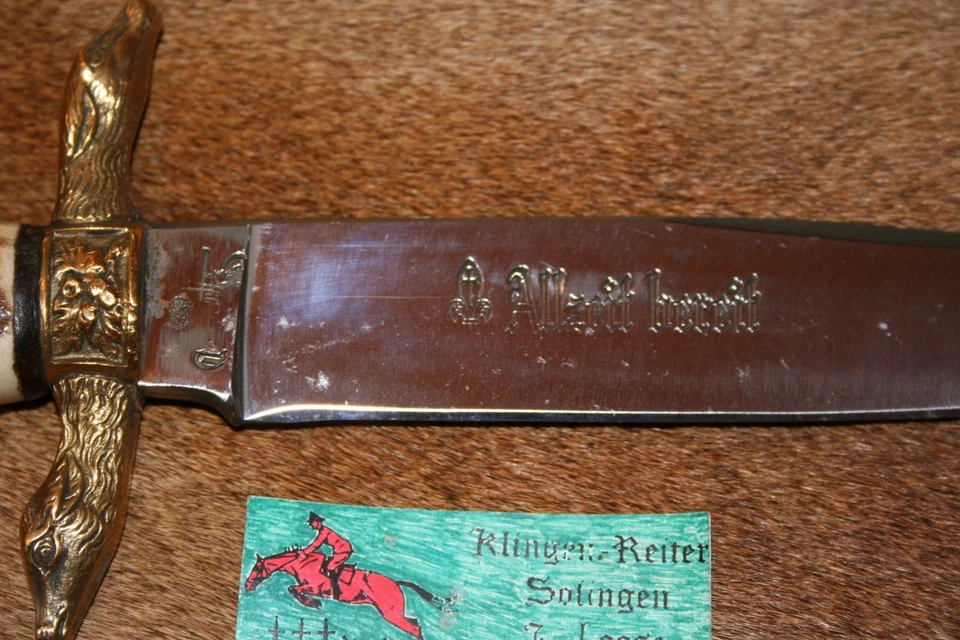 1 altes schönes Fahrtenmesser Jagdmesser Solingen Pfadfinder Hirschhorn Landwirt - Bild 3 von 4