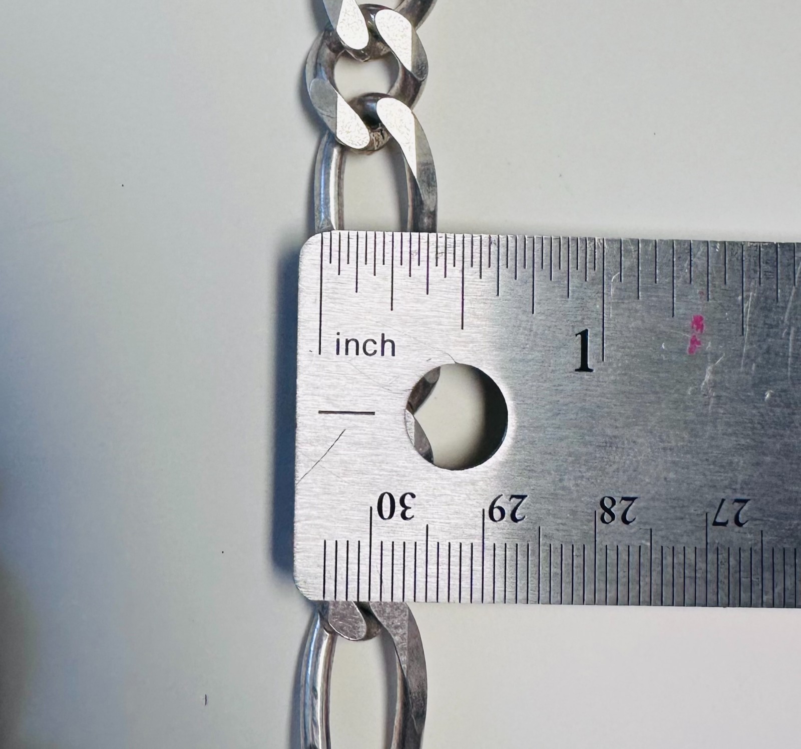 Solid Sterling Silver Figaro Link Chain Necklace … - image 3