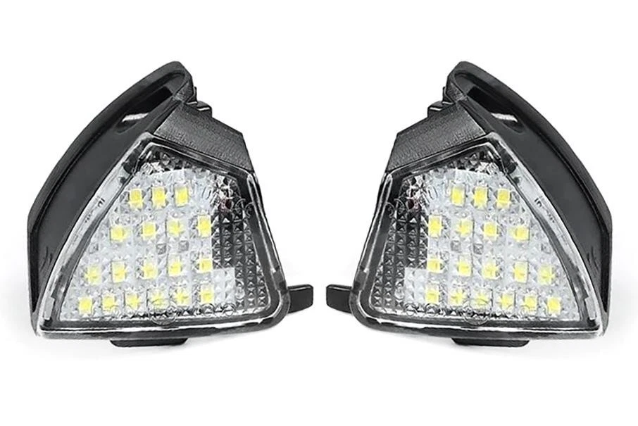 Set luci pozzanghera LED per VW Golf Plus specchietto retrovisore cortesia ultra bianco 05-12 - Immagine 3 di 4