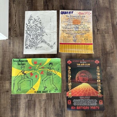 Original Rare 90's rave jungle DnB flyers posters memorabilia A3 job lot x4