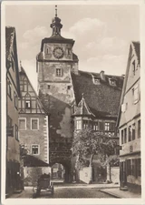 RPPC * Rothenburg Germany Street Scene Weiber Turm 1950s era