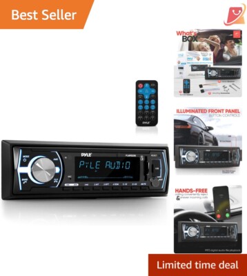 Digital LCD Marine Stereo Receiver - 300W Power, Bluetooth, USB/SD Support