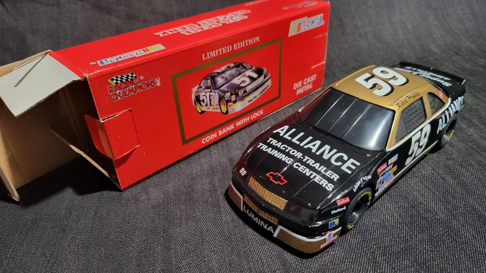 De colección 1992 Racing Champions NASCAR Robert Pressley Alliance #59 Chevy Bank 1:24 Foto 2 de 4