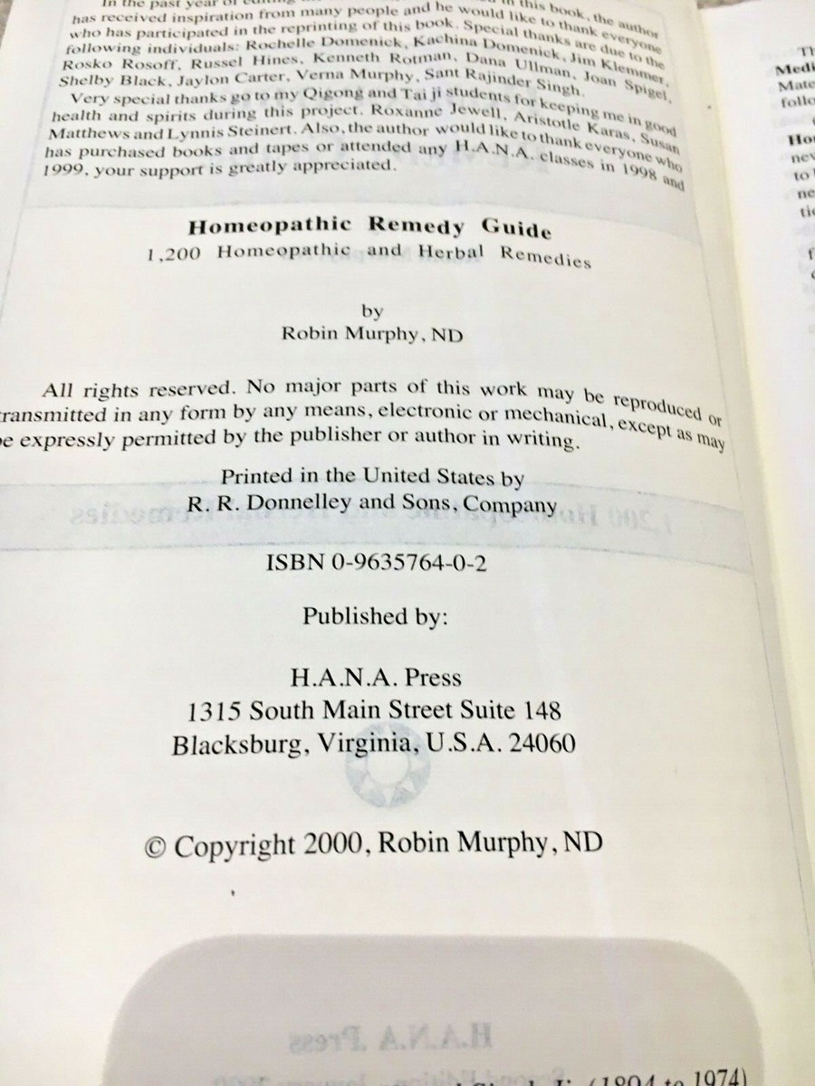 HOMEOPATHIC REMEDY GUIDE - Robin Murphy 9780963576408 | eBay