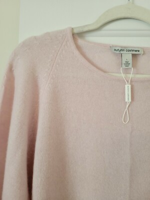 NWOT Autumn cashmere pink ruffle sweater LARGE | eBay display picture 1