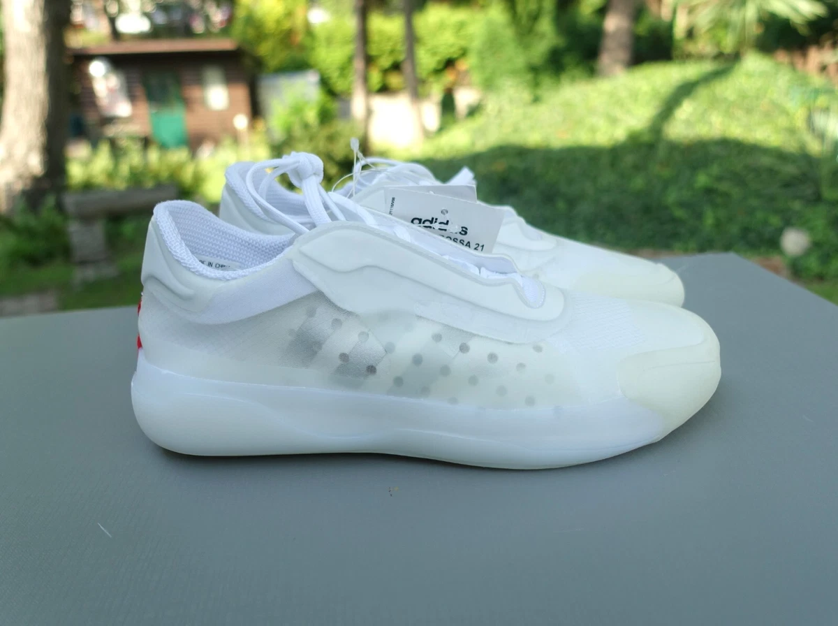 PRADA X ADIDAS SHOES 38 2/3 shoe sneaker sneakers luna rossa white red stripe
