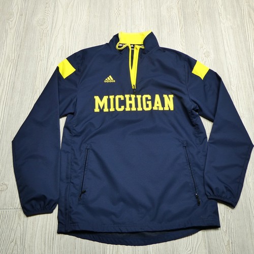 Adidas Jacke Erwachsene Small NCAA University of Michigan 1/4 Zip Climaproof