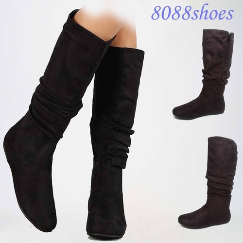 Mid-Calf Knee High Boot Shoes Size 