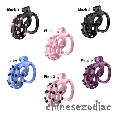 Male Resin Chastity Cage Chastity Device Locks Detachable Spikes Rings Belt