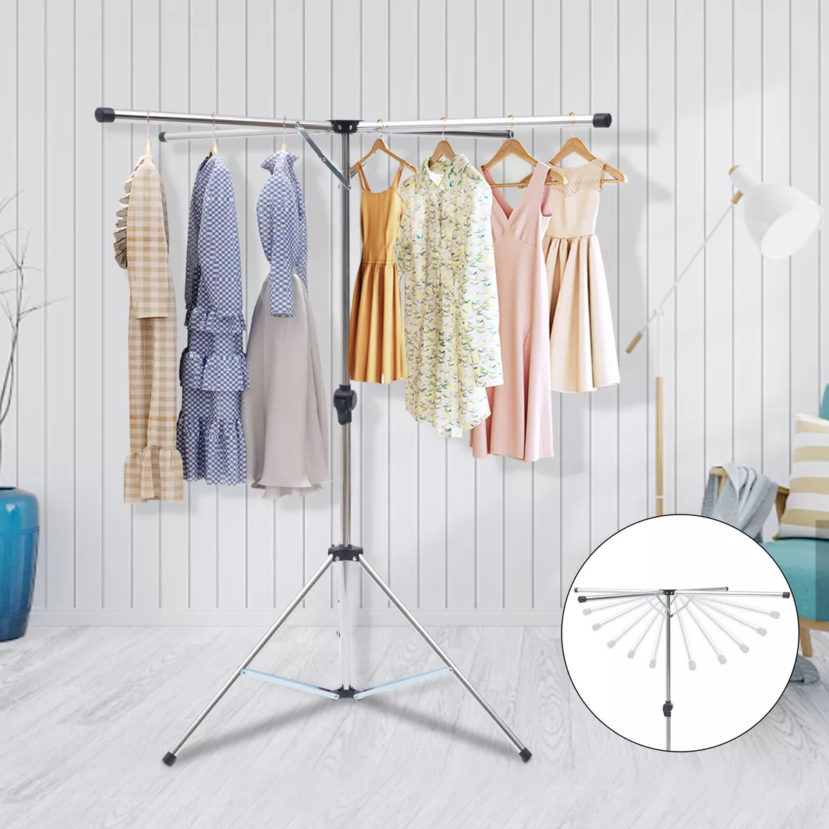 Clothes Drying Rack Laundry Rack Drying Hanger Rack Foldable Compact Drying  Racks Clothes Drying Rack Heavy Duty Simple for Indoor Outdoor Use Laundry