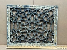 Antique Ornate Cast Iron Floor Grate Cold Air Return Vent Salvage 16.5" x 13.5"