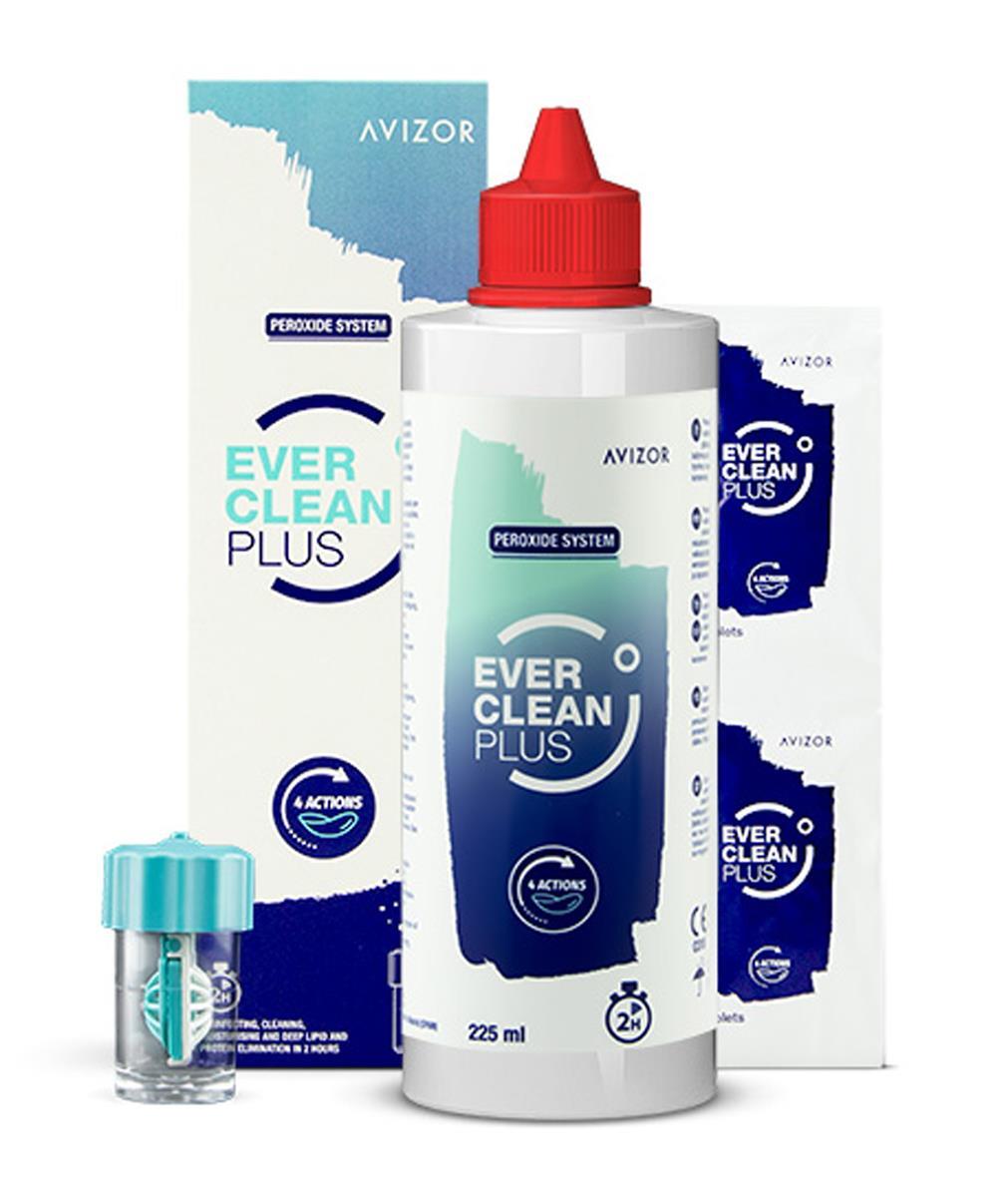 AVIZOR EVER CLEAN PLUS Peroxidsystem für Kontaktlinsenpflege 225ml, 30 Tabletten