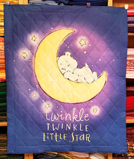 New Hand Made  Hand Quilted Care Bears "Twinkle Little Star" Baby Blanket