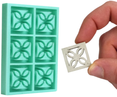 Mini Breeze Block Mold, Clover Lily Screen Blocks #399, 1:12 Scale, Made in USA