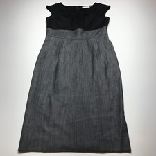 Calvin Klein Dress Womens Size 2 Black Gray Sleeveless Sheath Office Career