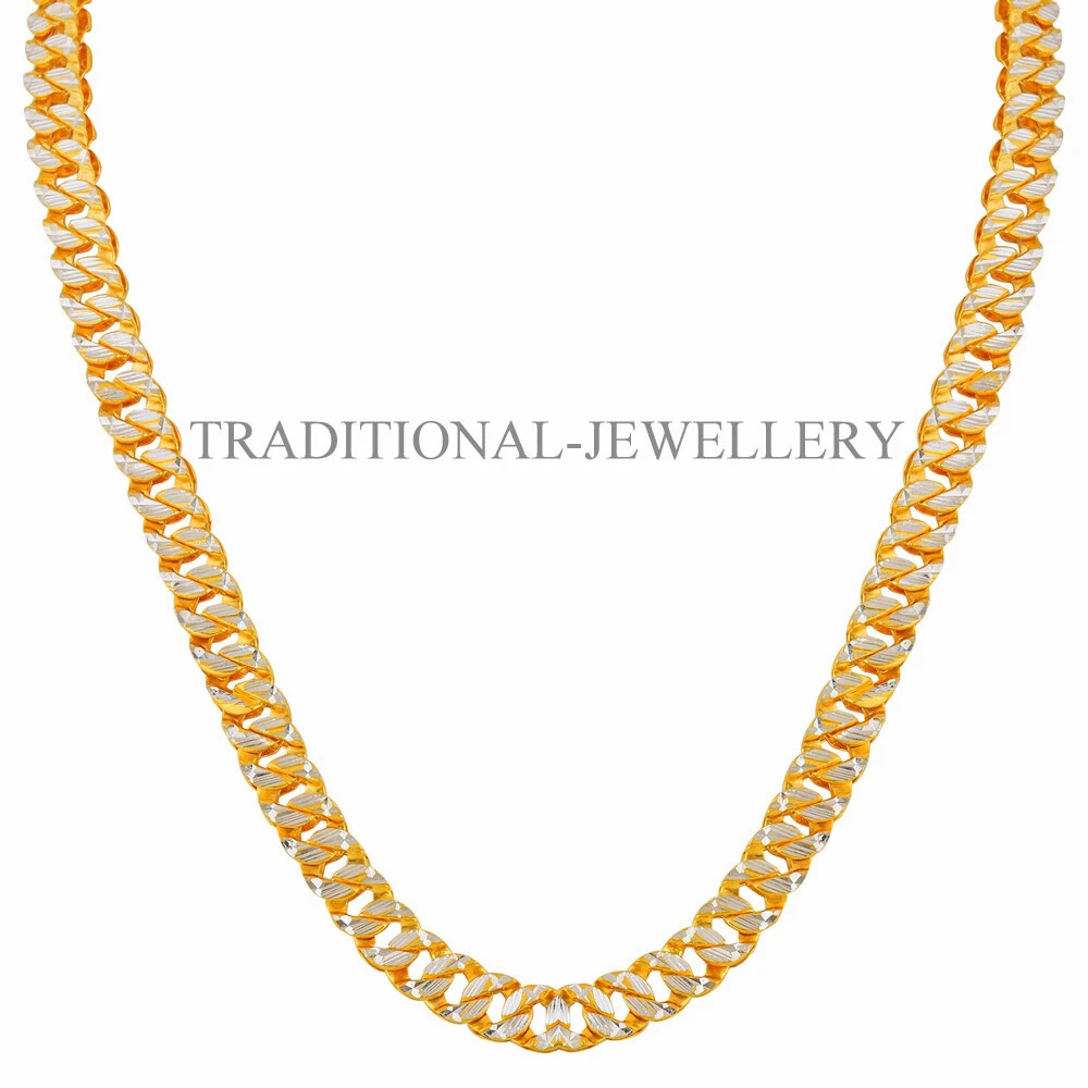 DUBAI CHAIN DESIGN 20K 22K YELLOW GOLD SELECT YOUR SIZE MEN MAN WOMEN GOLD  CHAIN