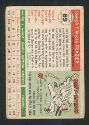 1955 Topps #89 Joe Frazier VG/VGEX RC Rookie Cardinals 85556 | eBay