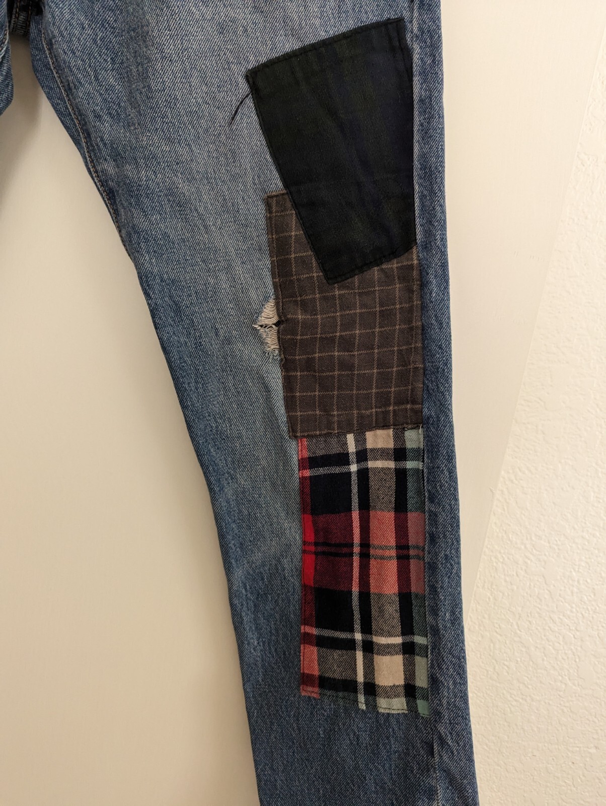 Levi 501 CT customized patchwork button fly jeans… - image 4