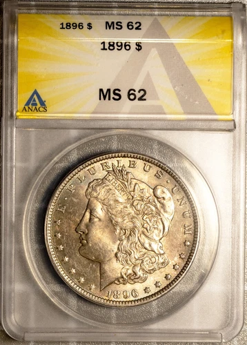 1896 $1 Silver Morgan Dollar MS 62 Nicely Toned ANACS # 7440655 + Bonus