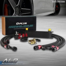 Universal 10 Row 10AN Aluminum Engine Oil Cooler + Filter Relocation Kit