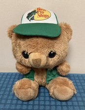 Bass Pro Shops 10  Plush Bear Wearing Green Logo Trucker Cap And Vest 2022