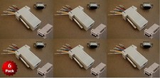 6 Pack- DB9 Male to RJ45 Female Modular Adapter Plug Connector 8P8C Serial RS232
