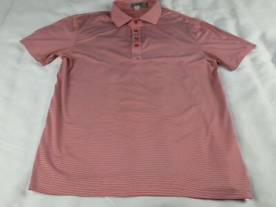 G/Fore Men's Stretch Performance Striped Golf Polo Shirt Size Large Short Sleeve