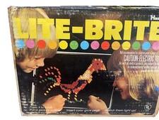 Original 1973 vtg LITE BRITE Light Bright Hasbro Toy Working, Pegs Sheets  Box