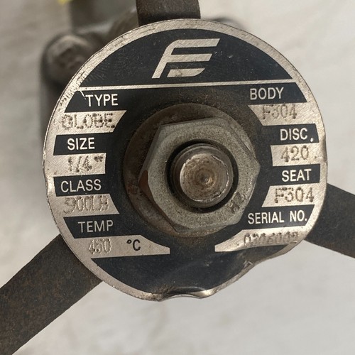 FRONTLINE Stainless 1/4" DN8 Globe Valve Class 900 F304 Body Seat Socket weld. - Picture 4 of 14