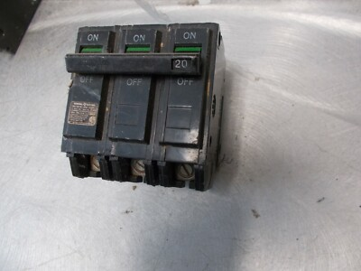 #ad #ad CB6 USED GE General Electric 20 amp 3 pole Electric Breaker $19.99