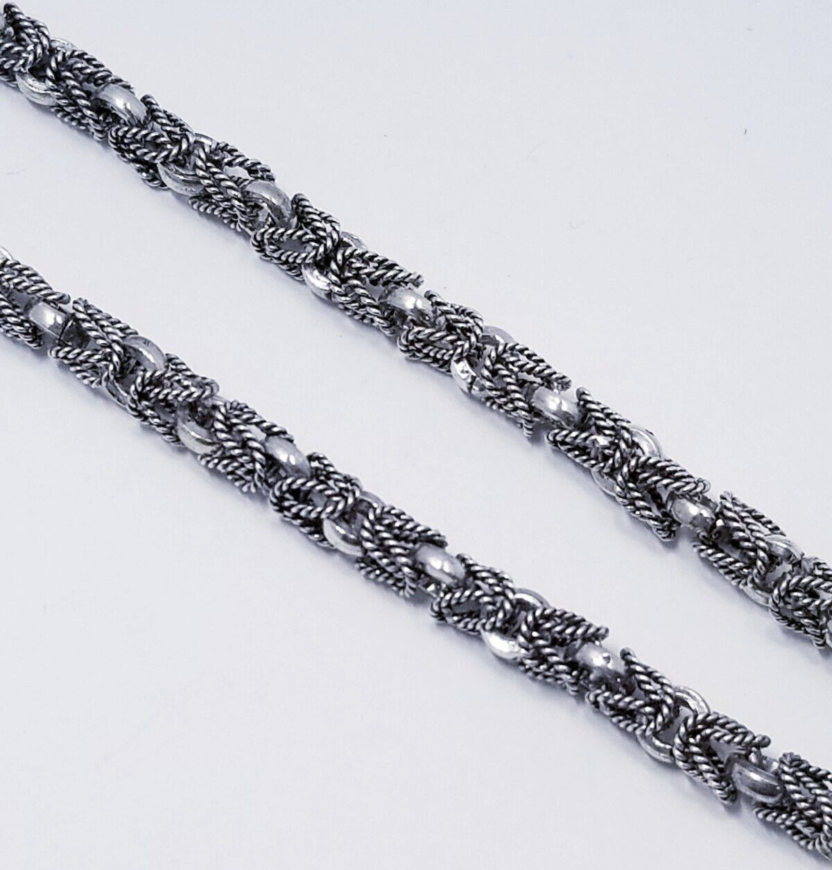 Solid 925 Sterling Silver Byzantine Chain Necklac… - image 1