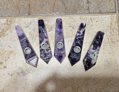 (1) AAA Natural Dream Amethyst Smoking Pipe Stone Quartz Point LG 4.25'' Approx
