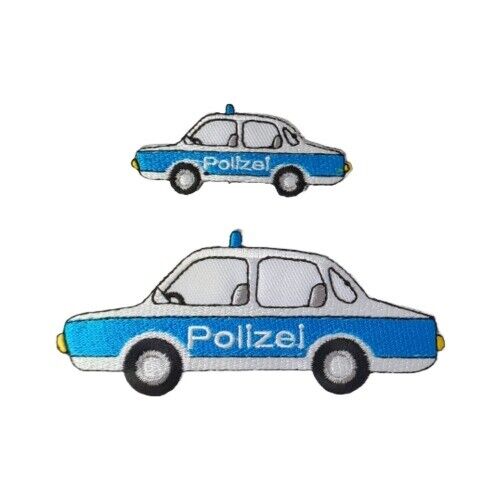 Polizei German Police Car Patch Policeman Embroidered Kids Cartoon (Big/small) - Picture 1 of 3