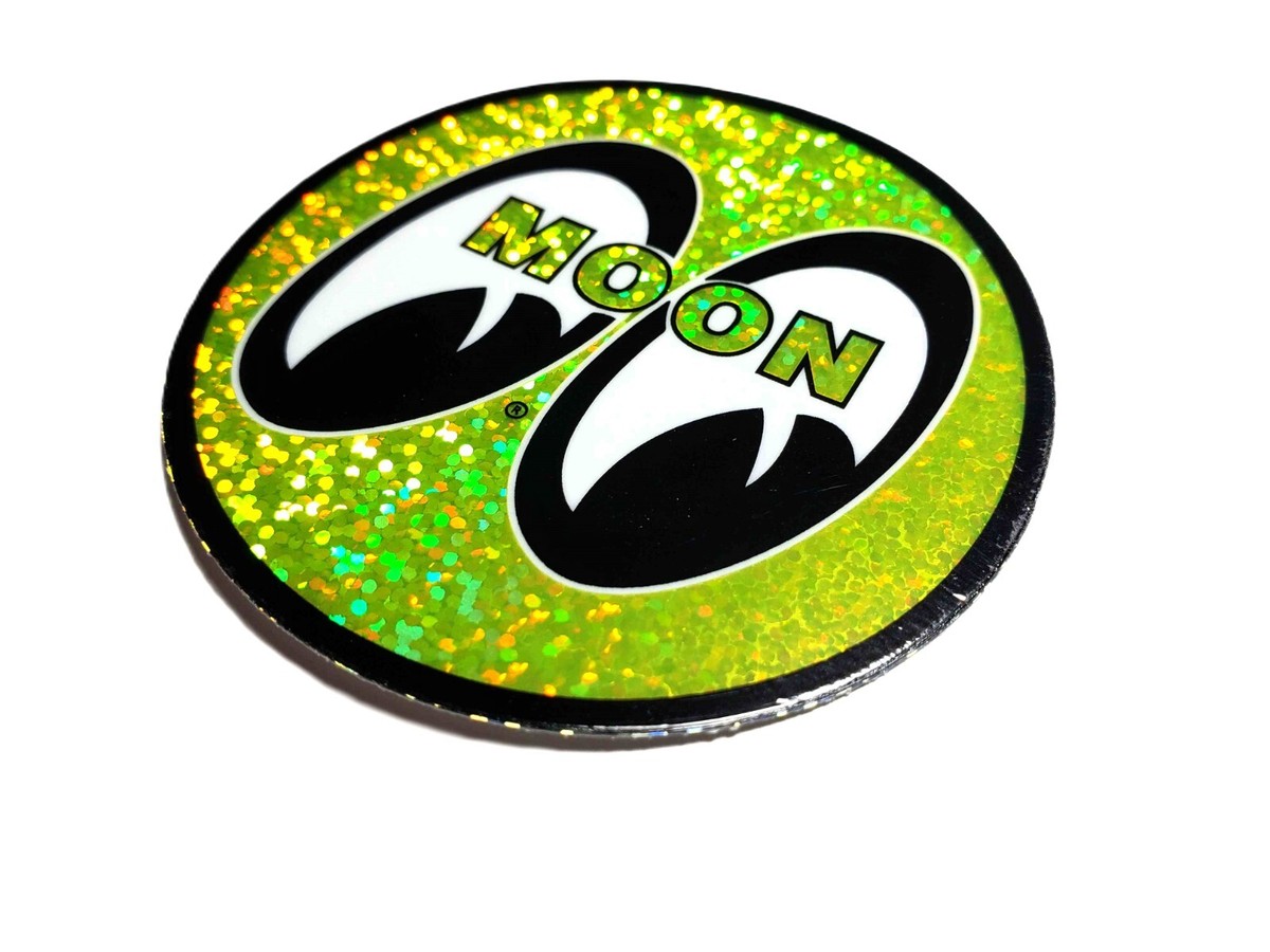 Prism Glitter Moon Eyes Sticker 3 inch Round Rat Fink Hot Rod