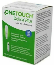 ONE TOUCH DELICA PLUS 30 GAUGE LANCETS (2 Boxes of 100) Exp5/26 & 8/25