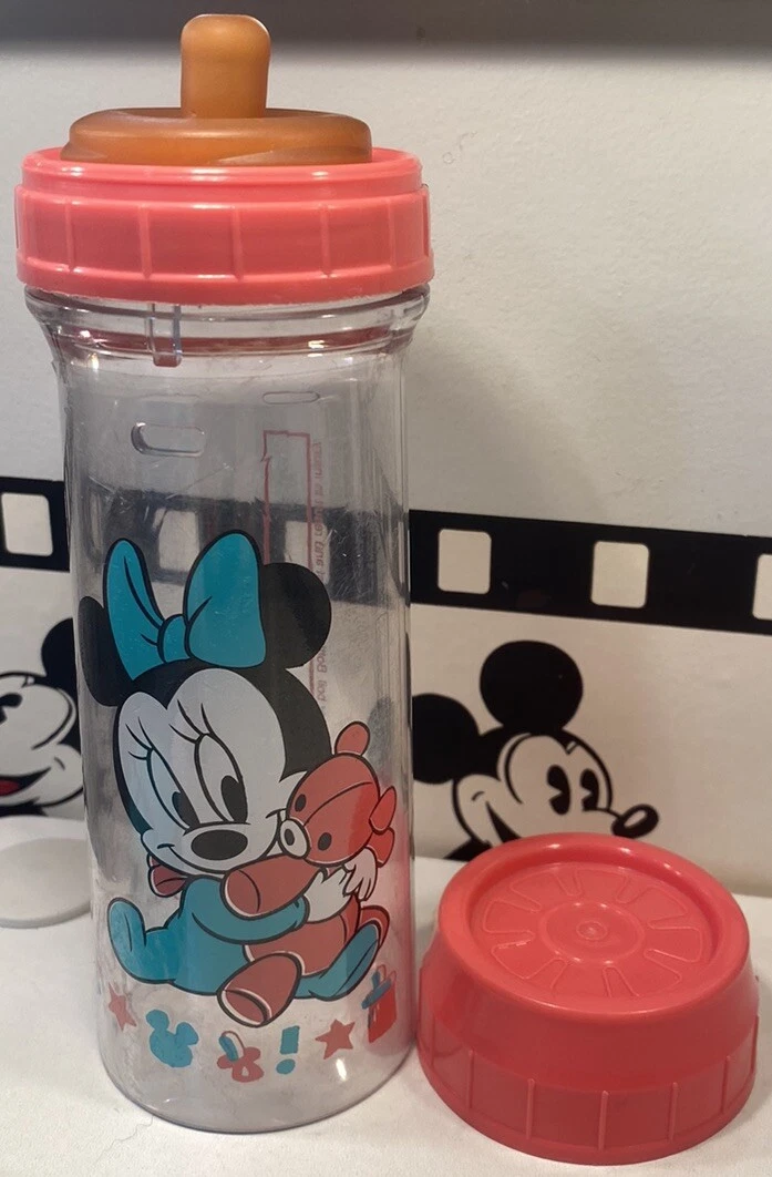 Vintage Evenflo Disney Babies Drop In Nurser Minnie Mouse Baby Bottle 8oz RARE🎀