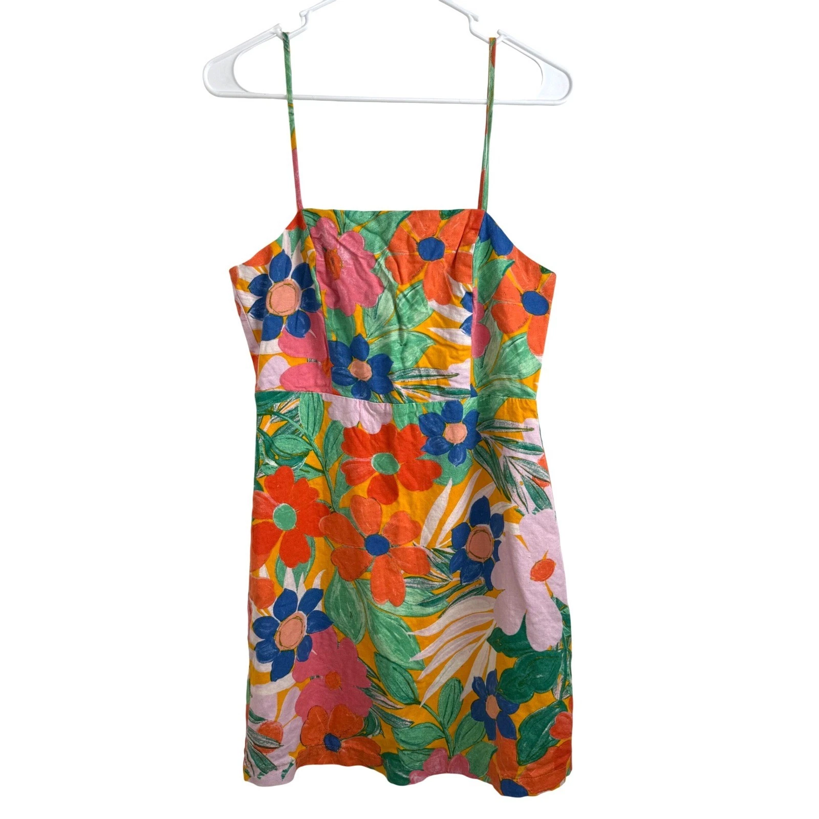 GB Floral Mini Dress M Multicolor Tropical Linen Blend Retro Summer Style
Opens in a new window or t