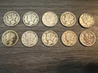 10x Silver Mercury Dimes (1916-1945) various dates & mints - Lot #1