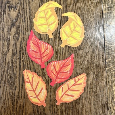 Vtg Carson Dellosa 90s Y2K Fall Leaves For Tree Kid Drawn Die Cut Set 50
