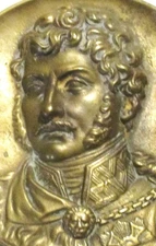 Big 1800's? Polish Military Hero Josef Poniatowski Bronze Portrait Plaque Medal!