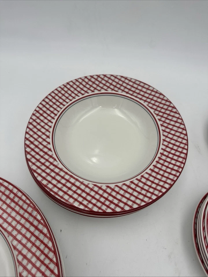 Ralph Lauren Wedgwood Gingham Homestead Custom Dish Cups Lot England 1989 - Image 4 of 4