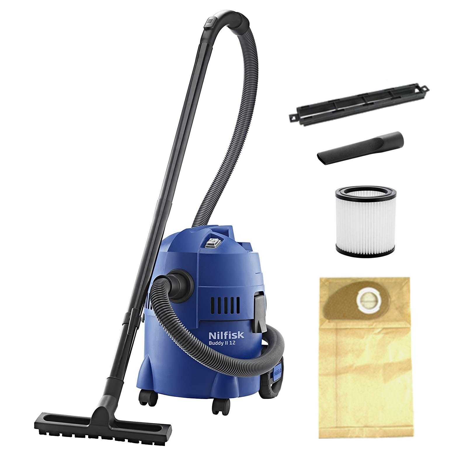 Nilfisk Bidone Aspiratutto Buddy Ii 12 1200W Secco E Umido 12L Leggero - Immagine 2