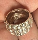 Sterling Silver Textured Bubble Stud Wide Band Ring Size 7 No Stone — photo 4